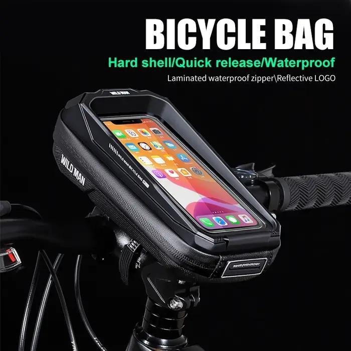 Sac de vélo WILD MAN MS33 étanche - Coque dure avec écran tactile pour cyclisme transfrontalier