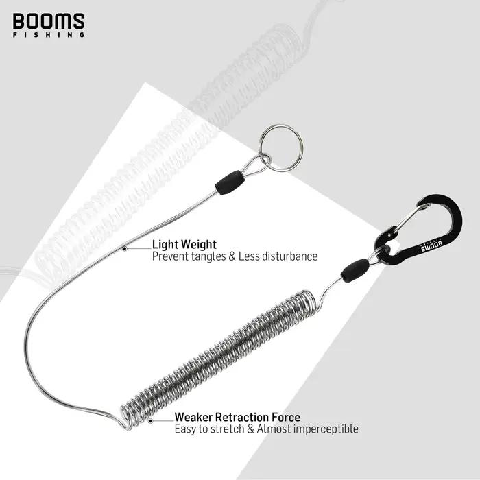 Booms Fishing T01 2M lanières enroulées mousqueton avec sangles de canne pour canne à pêche et filet