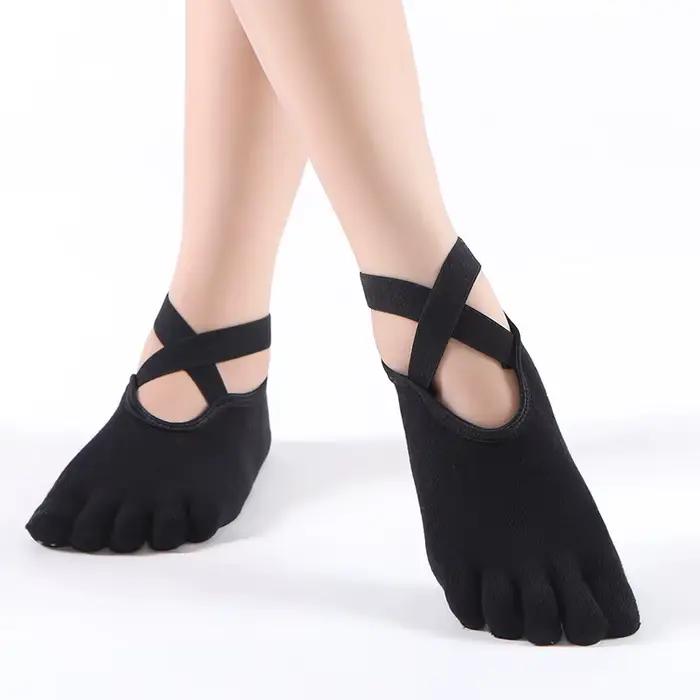 Chaussettes de sport coordonnantes respirantes à cinq doigts pour femmes, chaussettes de pilates, ba