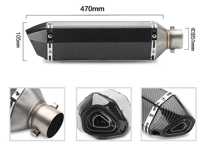 51mm moto silencieux Ak échappement fin queue silencieux tuyau Pot DB tueur pour CB400 Ninja250 MT09