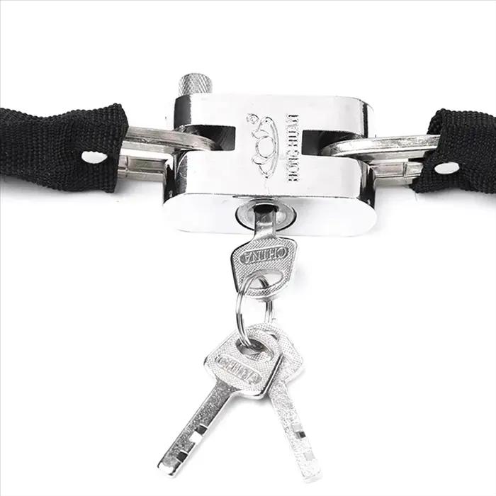 Serrure de chaîne de vélo robuste en métal 83cm pour sécurité vélo VTT moto facile à utiliser occasions quotidiennes et loisirs