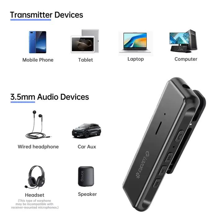 Adaptateur Audio récepteur Bluetooth Lazata avec micro 5.1 aptX LL 3.5mm AUX casque sans fil jeu mus