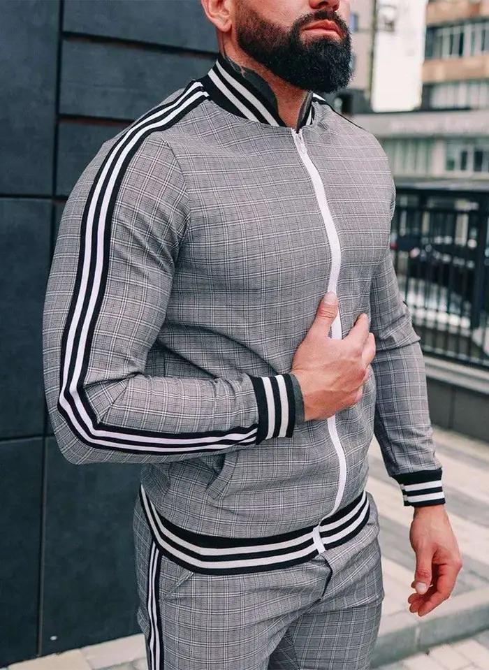 Ensemble de survêtement deux pièces pour hommes, vêtements de sport décontractés