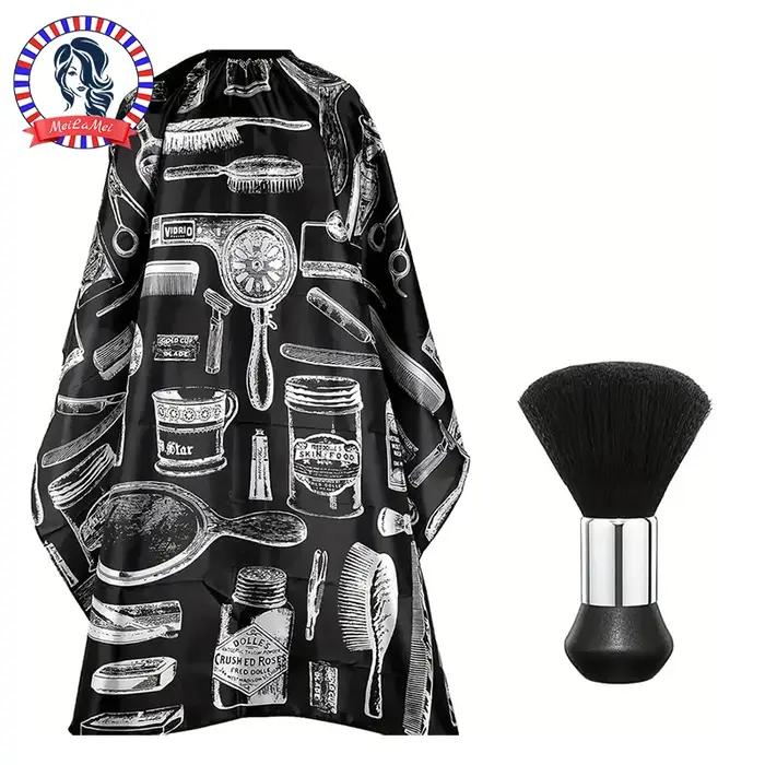 Ensemble de Cape de Salon de coiffure professionnel: Cape de coupe de cheveux + plumeau de cou, tabl