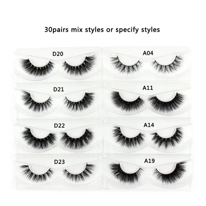 Faux cils de vison 3D avec escalade, faits à la main, bande complète, maquillage, moelleux, sans boî