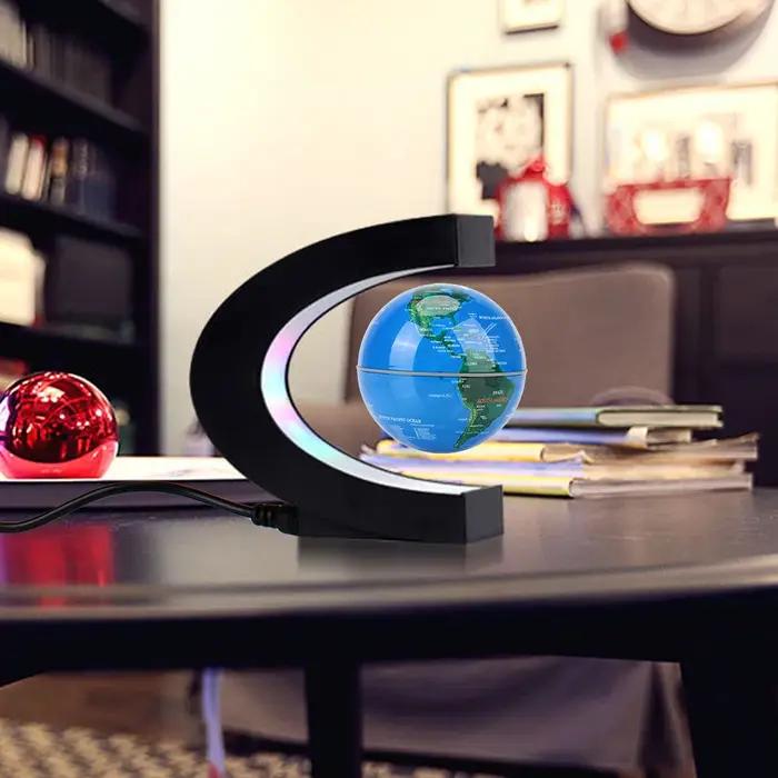 Globe à lévitation magnétique flottant LED carte du monde lampe antigravité électronique nouveauté b
