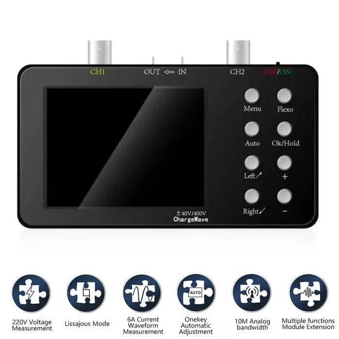 Oscilloscope automatique numérique double canal SCO2 PWM 50M 10Mhz taux d'échantillonnage 2,5KSa/S b
