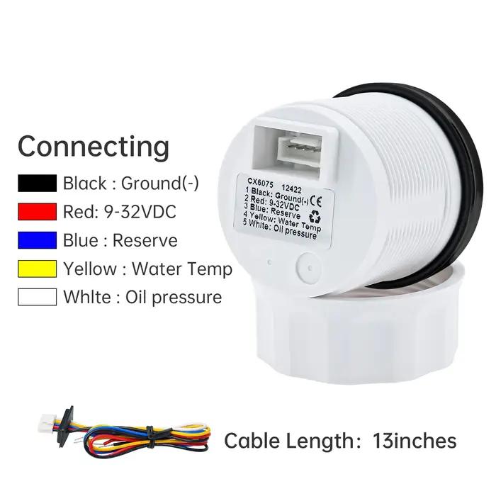Jauge multifonction étanche avec LED rouge, tachymètre, pression d'huile, niveau de carburant, capte