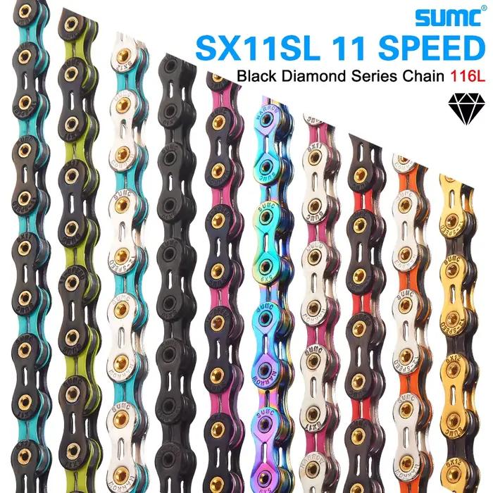 Chaîne de vélo SUMC SX11SL 11 vitesses 116L avec MissingLink 11V VTT/vélo de route chaîne en diamant