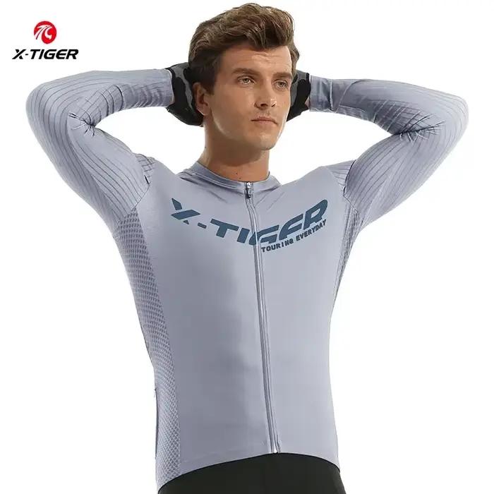 X-tiger hommes Maillot de cyclisme à manches longues vtt Maillot vêtements de vélo Maillot de descen