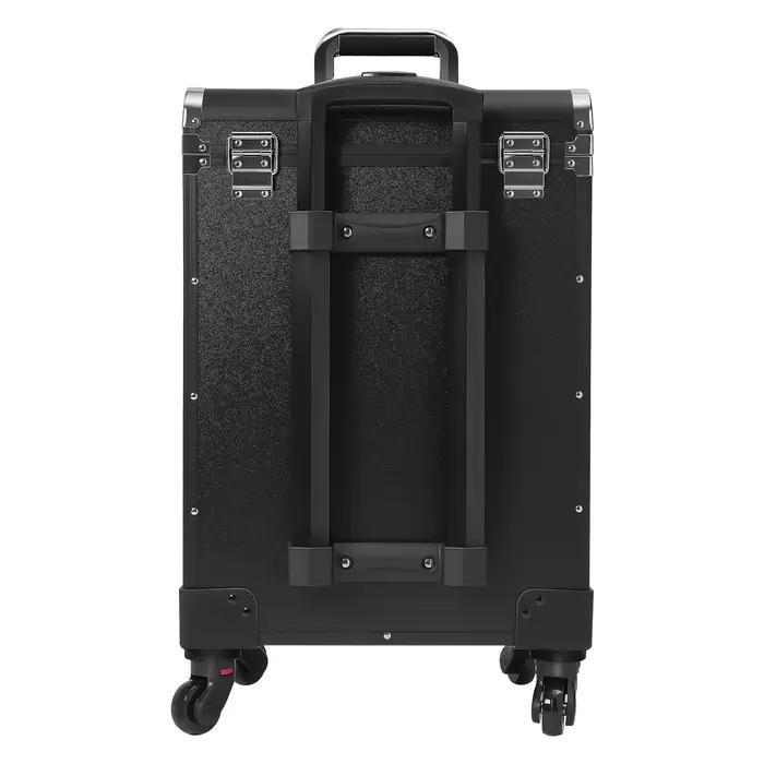 Valise à roulettes de maquillage à 3 niveaux, cadre en alliage d'aluminium, chariot cosmétique avec