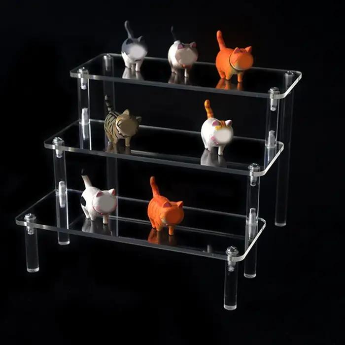 Présentoirs en acrylique à 1-5 niveaux, étagère transparente, présentoir de figurines en argile pour