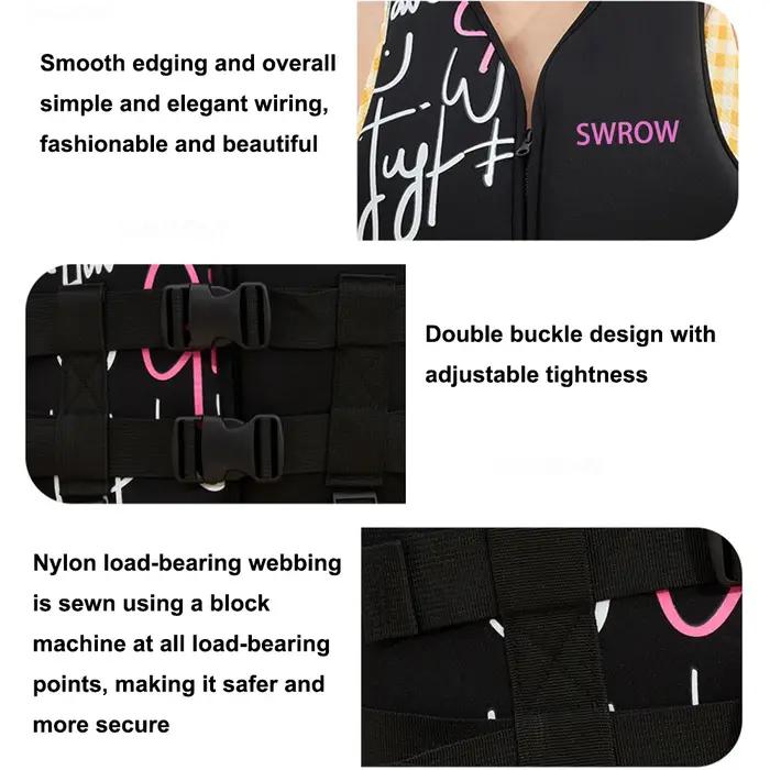 Gilet de sauvetage en néoprène flottabilité natation dérive canotage kayak gilet pour adultes jeunes