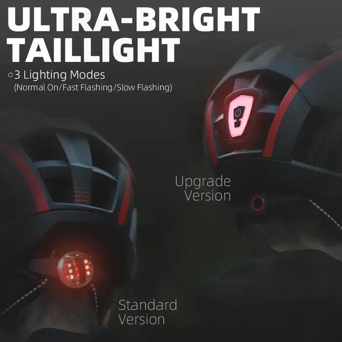 TGOAL-Casque de vélo avec feu arrière LED et pare-soleil pour homme et femme, pour cyclisme sur route et VTT