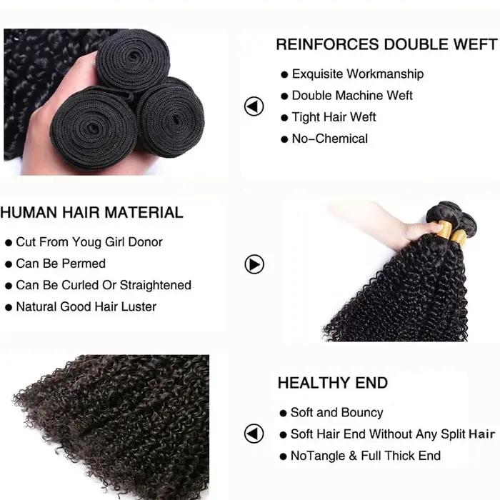 28 30 pouces Afro crépus bouclés cheveux humains Bundle Deal brésilien