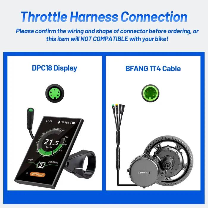 Bafang-Affichage de vélo électrique DPC18, port de charge USB, compteur de vitesse pour moteur à ent