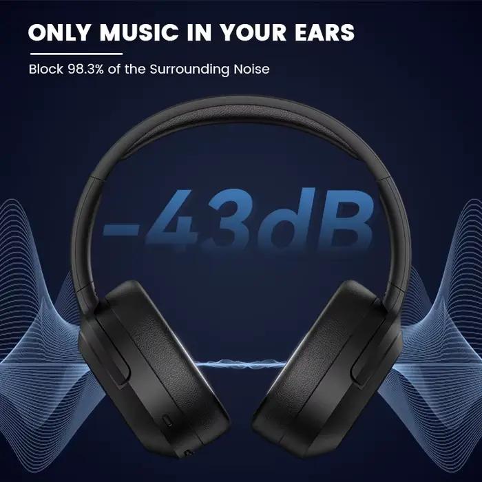 Edifier-Casque antibruit sans fil Hi-Res, casque Bluetooth léger, W820NB Plus, 43dB ANC, codec Sat A