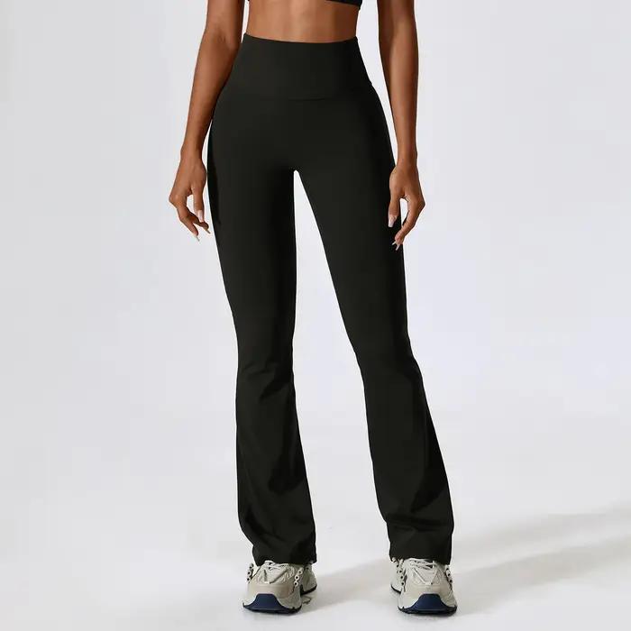 Leggings évasés d'entraînement pantalons de Yoga femmes taille haute pantalons à jambes larges femme