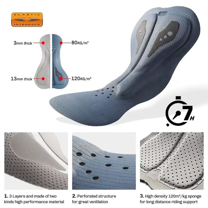 RION Elastic Interface® Paris HP Shorts de cyclisme pour hommes, collants rembourré pour vélo de rou