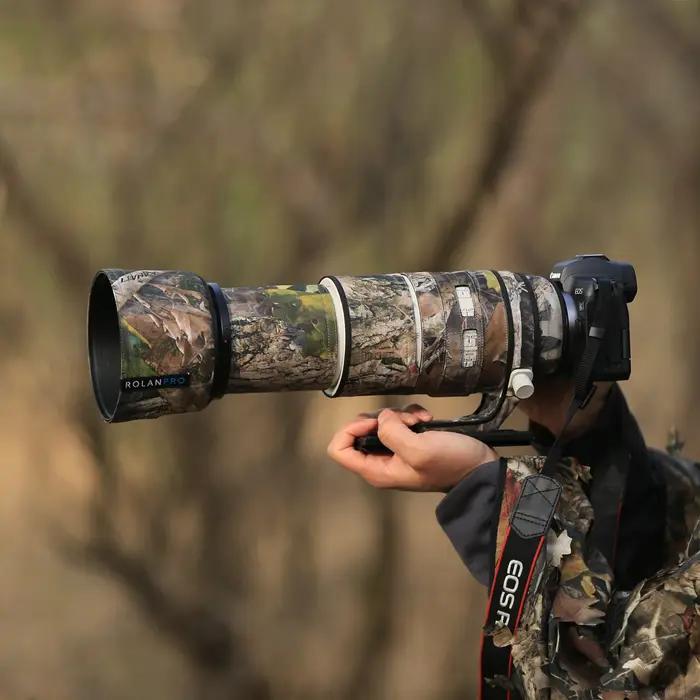 ROLANPRO manteau d'objectif étanche pour Canon RF 100-500mm F/4.5-7.1 L IS USM Camouflage couverture