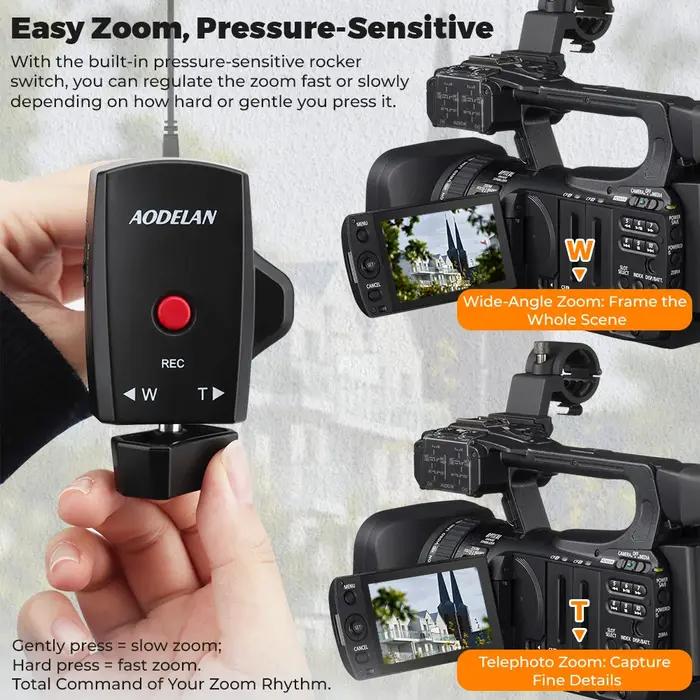 AODELAN caméscope Zoom contrôleur Zoom/enregistrement vidéo télécommande avec câble 2.5mm pour appar