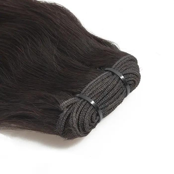 Bundles de cheveux vierges indiens bruts, faisceaux de tissage de cheveux humains raides, extension