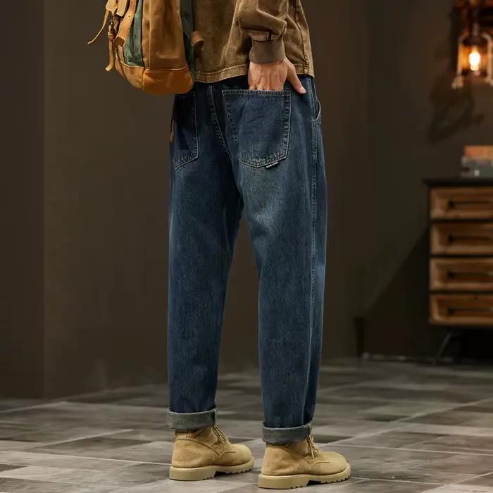 Jean 95% coton pour hommes, sarouel ample de haute qualité, mode Baggy décontracté, pantalon en Deni