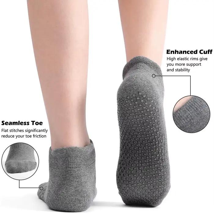 Chaussettes de Yoga Antidérapantes Femme - 3 Paires Confortables pour Pilates et Fitness