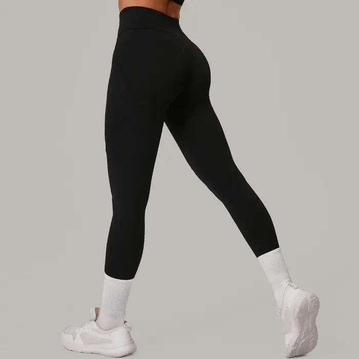 Pantalons de sport avec lignes sexy pour femmes, pantalons serrés de sport, taille haute, confortabl