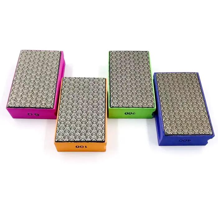 Bloc de tampon manuel pour polissage diamant, 1 à 4 pièces, 60 # 100 # 200 # 400 # Pour carreaux d