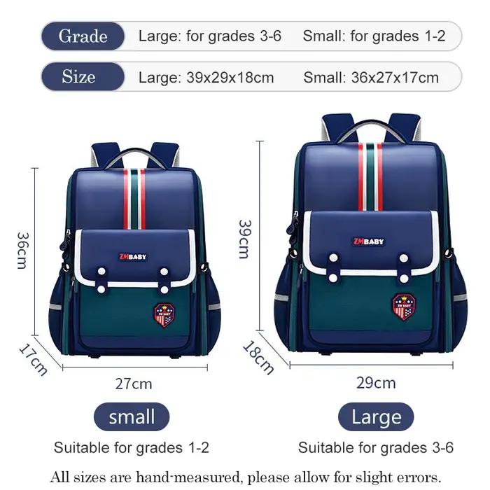 Sac d'école primaire de style britannique pour enfants, sac léger pour garçons, protection de la col