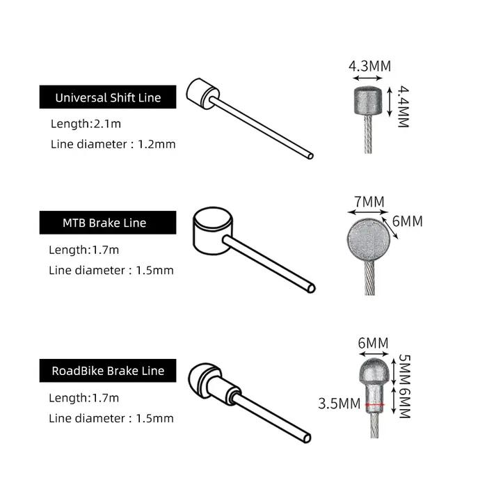 1 / 5pcs dérailleur de vélo frein de changement de vitesse câble intérieur en acier inoxydable, vélo