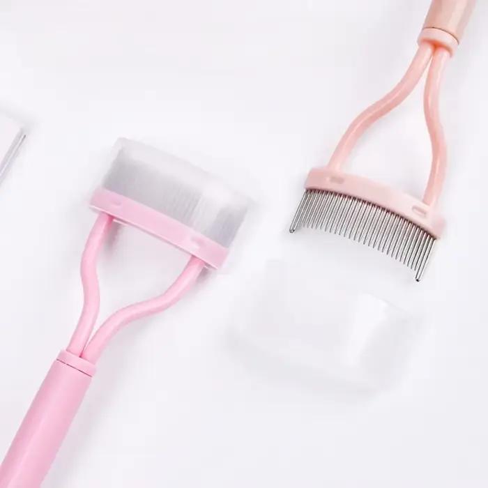 Séparateur de cils pliant 2 en 1, dents métalliques droites, recourbe-cils, brosse, peigne, Mascara,