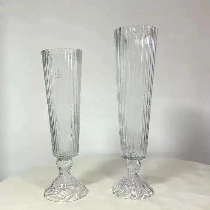 Bougeoirs sur pied en verre de table en cristal de 70cm de haut, 4 à 10 pièces, grands candélabres e