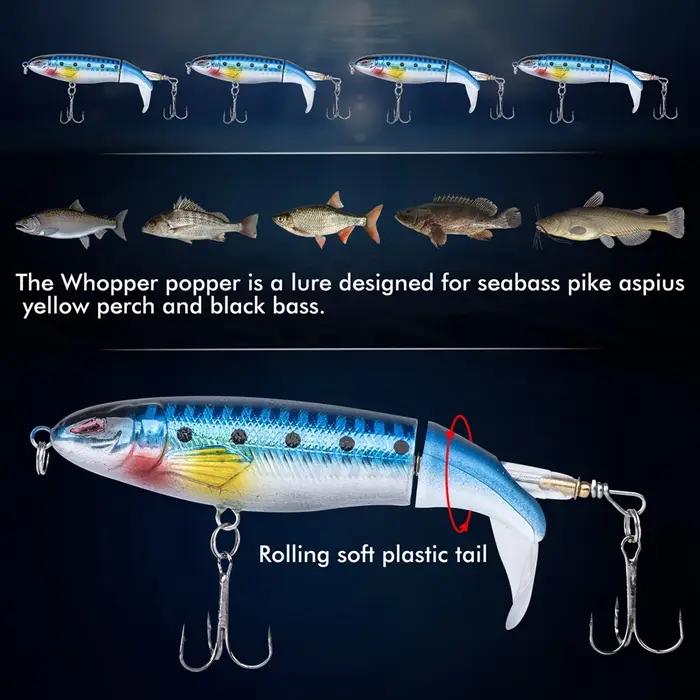 Goture Whopper Popper 10 cm/11 cm/14 cm Topwater leurre de pêche Blowups brochet appâts queue rotati