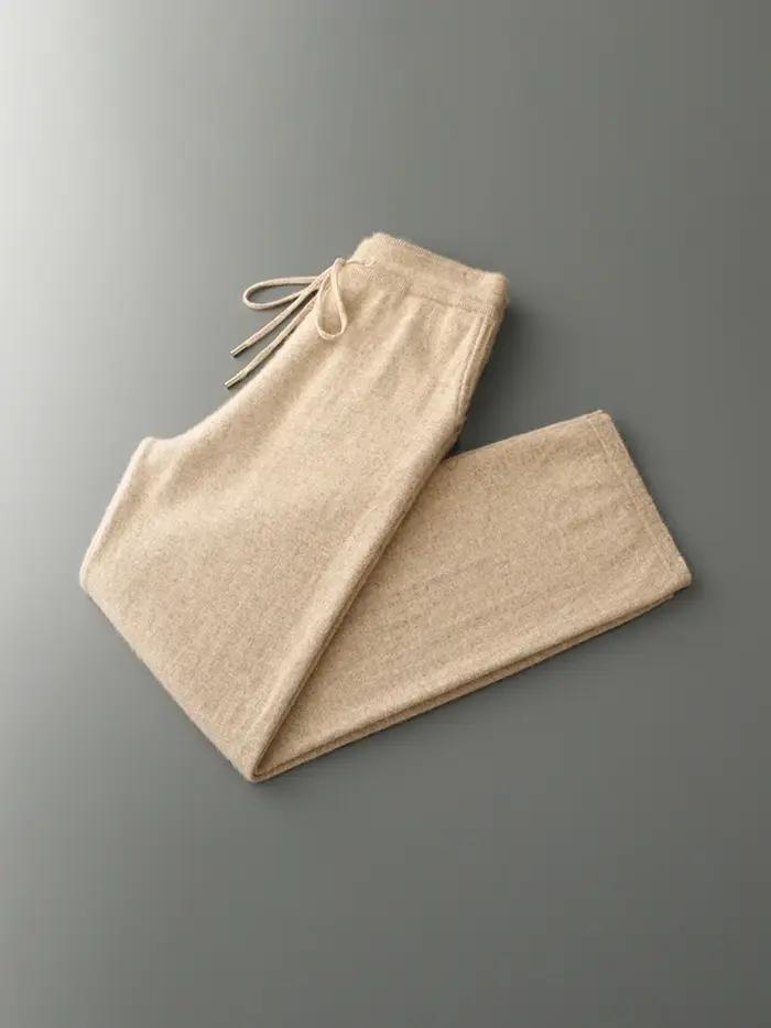 Costume deux pièces en laine mérinos pour hommes, pull tricoté à col à capuche et pantalon à jambes