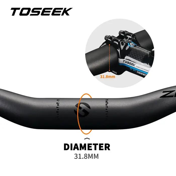 Guidon de vélo de montagne TOSEEK ZF-ONE en fibre de carbone pleine, guidon de vélo de montagne 31,8