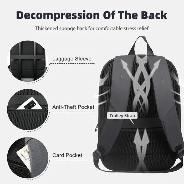 Sac à dos professionnel HK, fin et extensible, pour ordinateur portable 17 pouces, avec port USB, lé