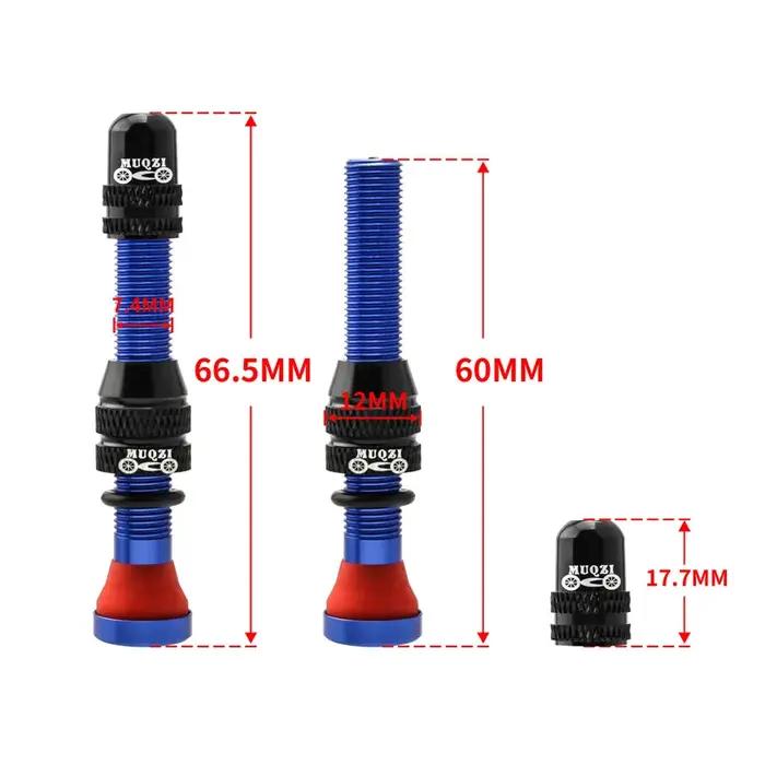 MUQZI 2 pièces 60mm Valve Schrader vtt vélo de route A/V Valve de jante Tubeless CNC Valve de roue p