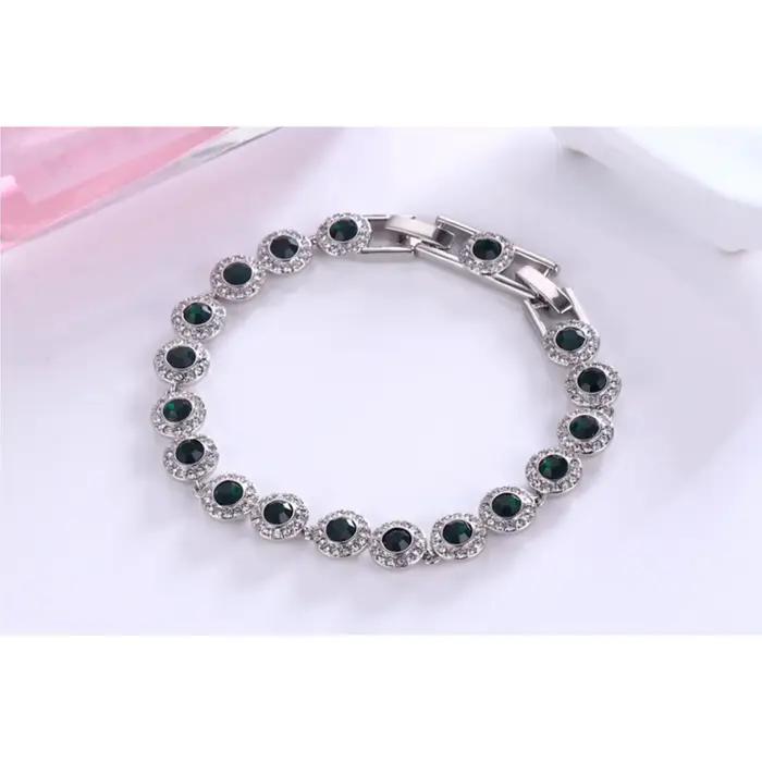 Ensemble de bijoux ronds en cristal, goutte d'eau, haute, à la mode, éblouissant, Bracelet, boucle d