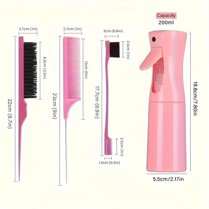 Ensemble de peignes de coiffure 4 pièces, comprend une brosse à bord de queue de Rat et une brosse n