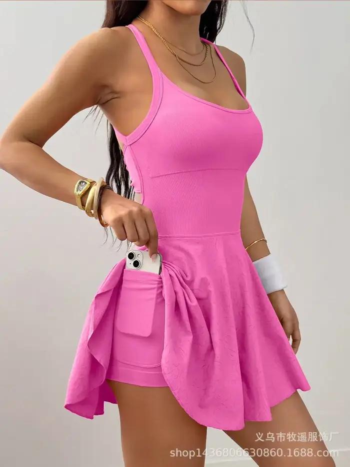 Tenue de sport yoga effet seconde peau avec poches anti exposition séchage rapide respirante pour course fitness et tennis