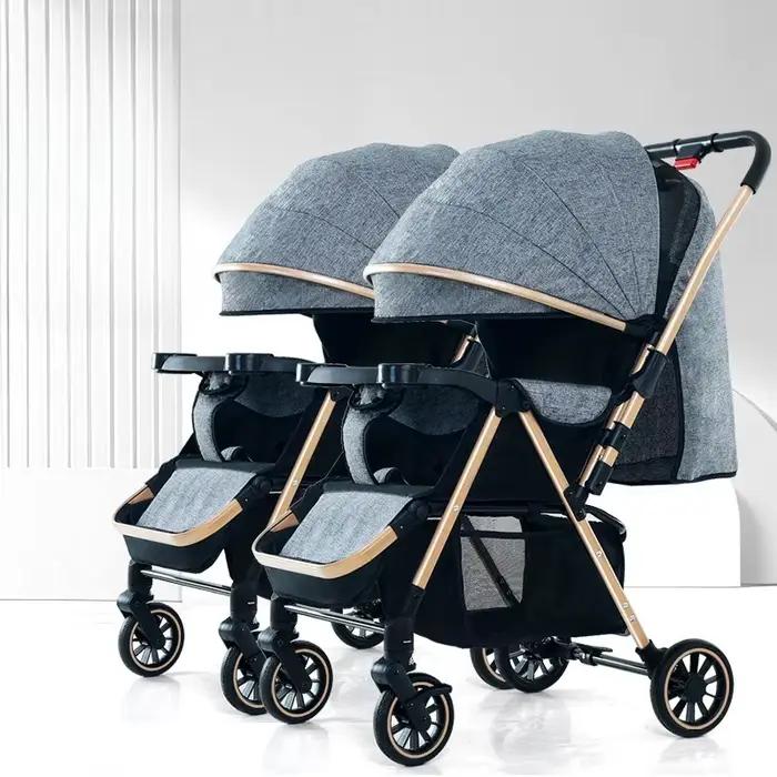 Poussette double détachable pour deuxième enfant, peut s'asseoir ou s'allonger, poussette pliable po