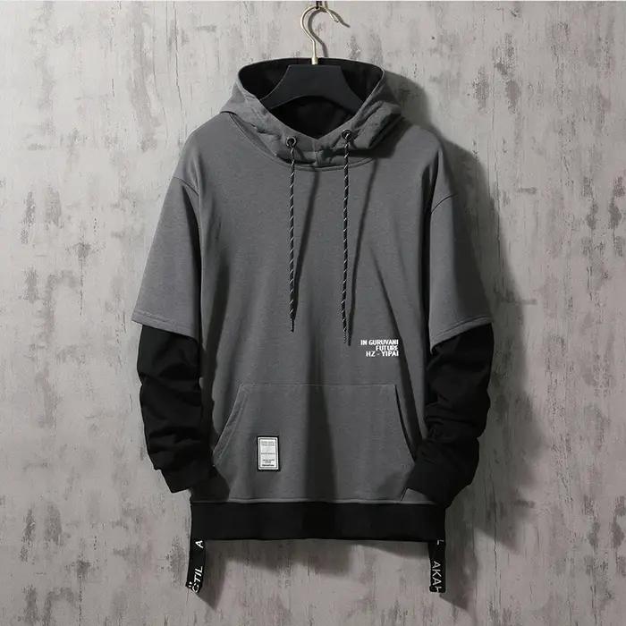 Nouveau sweat à capuche Patchwork Hip Hop hommes pull à capuche Streetwear décontracté mode vêtement