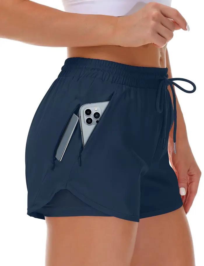 Short de sport pour femmes, course à pied, yoga, design deux pièces, short anti-exposition, fitness,