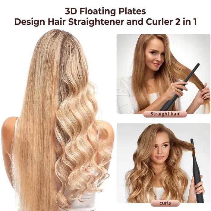 Petit fer plat pour cheveux courts, fer plat à crayon réglable à température, chauffage rapide, fer