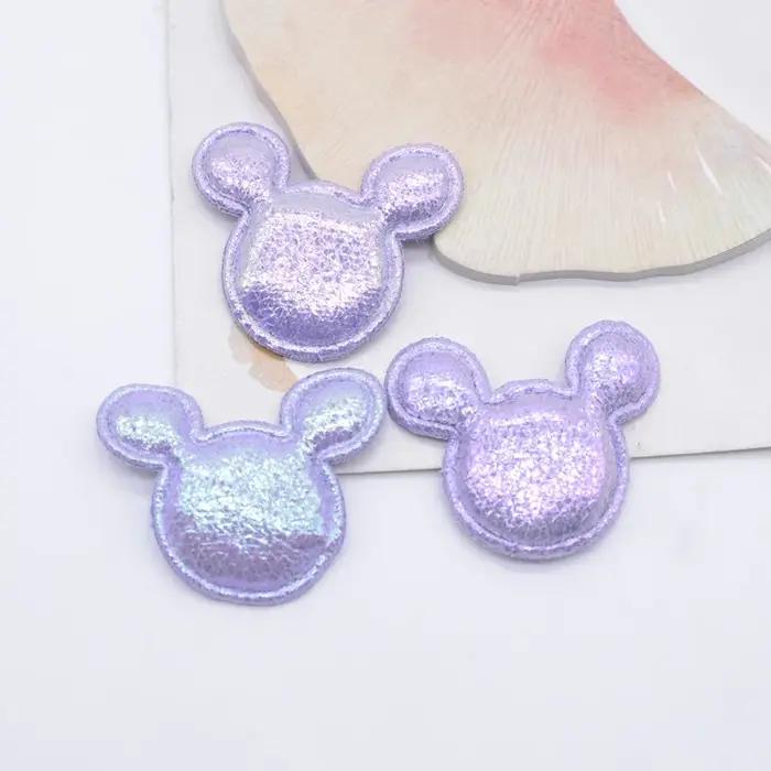 Tête de souris brillante, 50 pièces, 35x30mm, pour vêtements, chapeau, fournitures de couture, patch