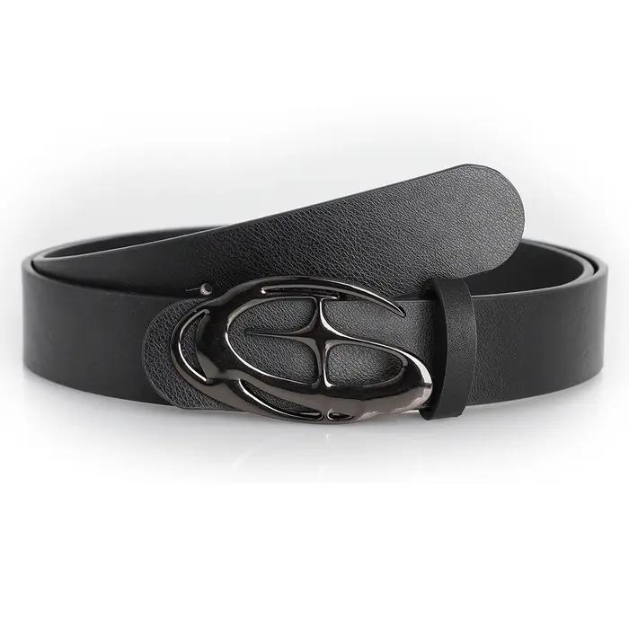 Ceinture Punk à boucle d'aiguille en alliage géométrique pour hommes et femmes, accessoire tendance