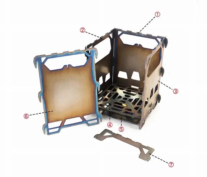 Pamono-Poêle à bois pliable ultraléger en alliage de titane, réchaud de poche, portable, extérieur,