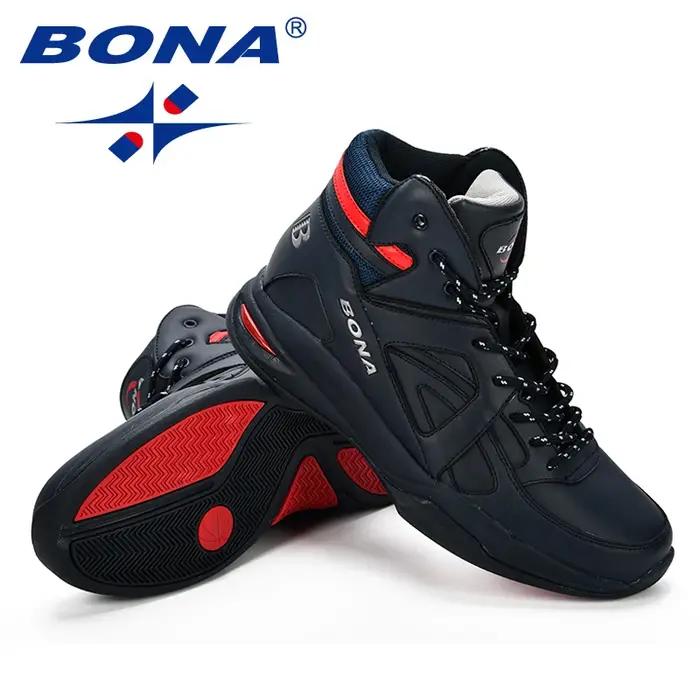 BONA – Baskets de basket-ball pour Homme, chaussures d'extérieur, plates et montantes, confortables